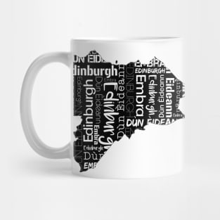 Edinburgh City Map With Text Mug